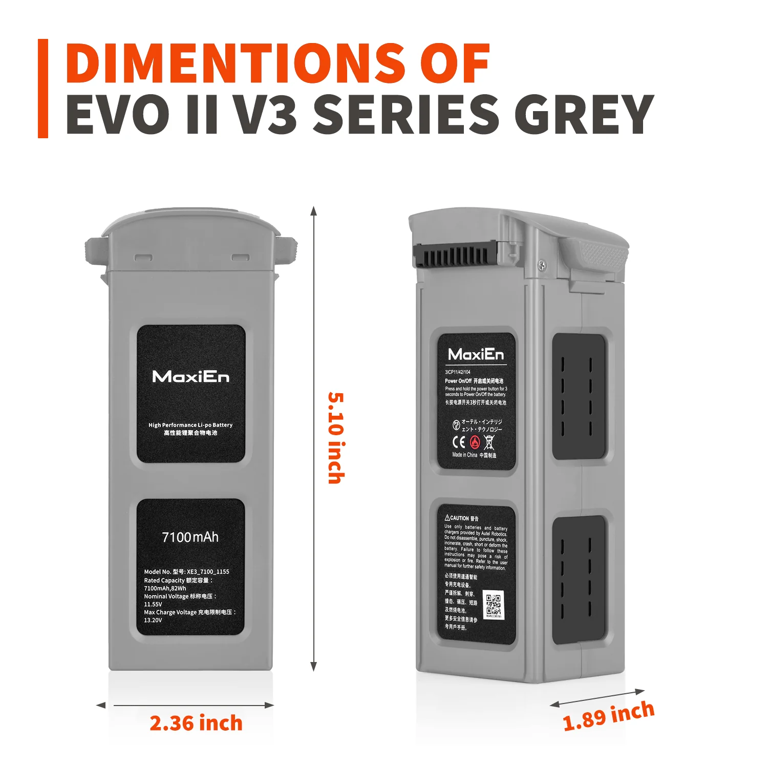 Autel Robotics EVO II Drone Battery 7100mAh - Grey - Image 5